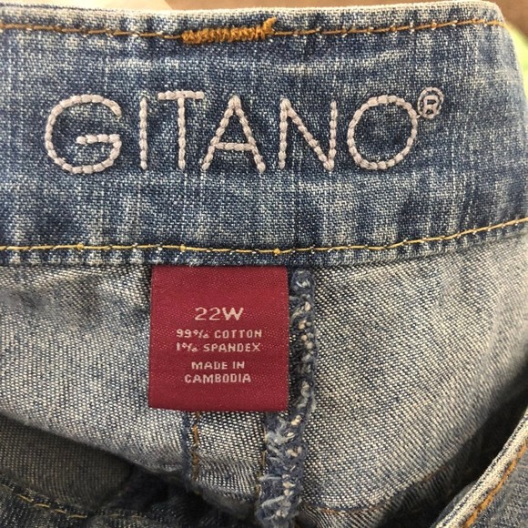 Vtg 1980s-90s Gitano Plus sz Maxi Skirt Denim Modest Church Spandex 22W - Picture 6 of 9